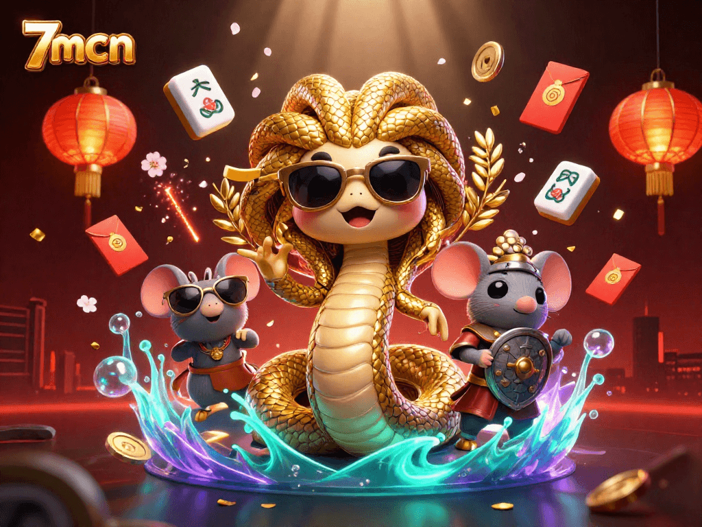 Experience the thrill of 7mcn with a vibrant Medusa scene filled with lucky symbols.