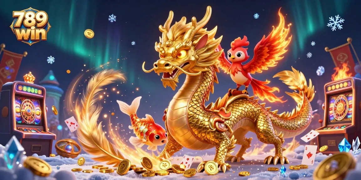 Explore thrilling moments at 789 win with golden dragons, vibrant coins, and exciting casino games!