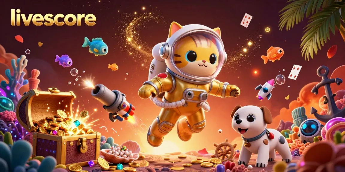 Catch the latest livescore updates with this vibrant 3D illustration featuring dynamic gaming elements.