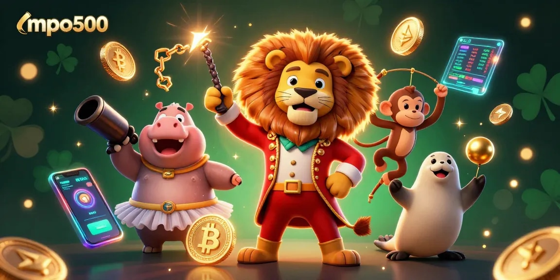 Experience the thrill with mpo500 as you play alongside fun casino characters in a vibrant digital landscape.