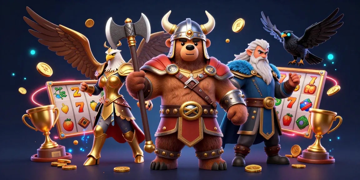 Play exciting slot games at 80win with dynamic 3D characters celebrating big wins in a vibrant casino.
