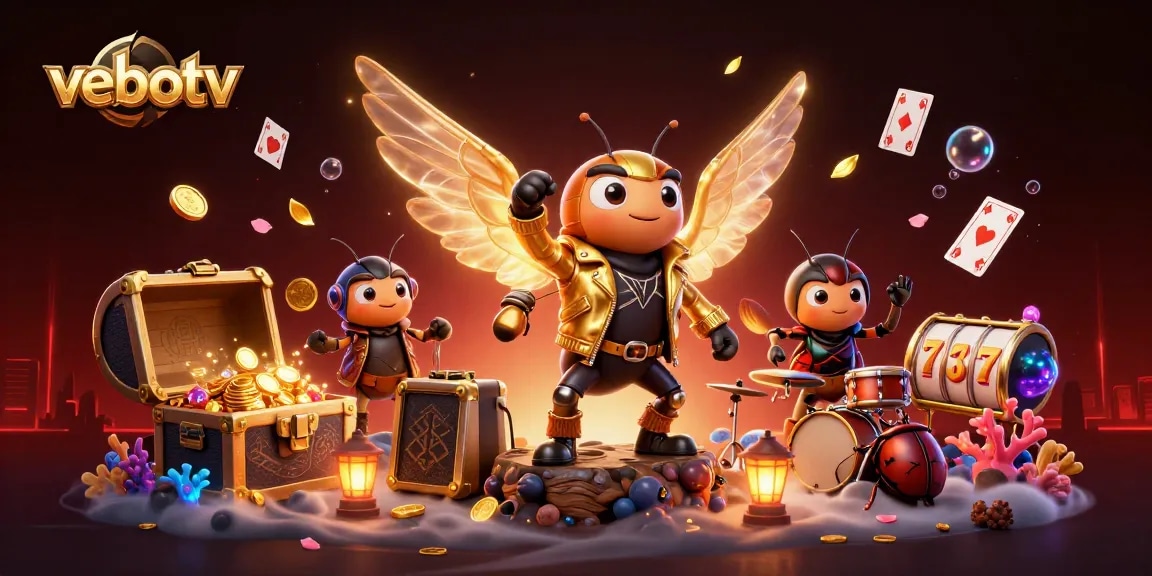 Experience vebotv's vibrant action with a rock star cicada amidst dazzling casino treasures.