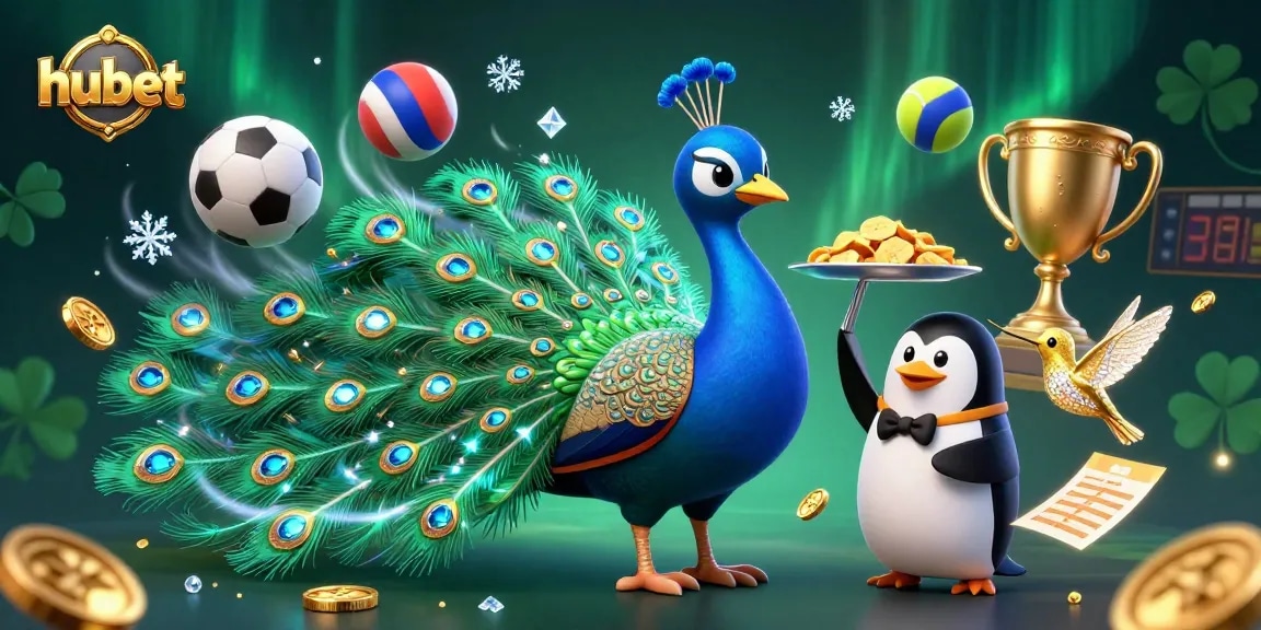 Engage in thrilling gaming at hubet featuring vibrant characters, golden coins, and dynamic sports elements.