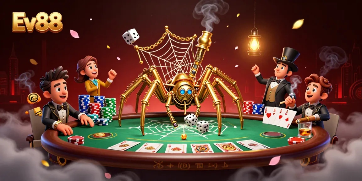 Engage in the thrilling world of Ev88 casino with a captivating steampunk illustration.