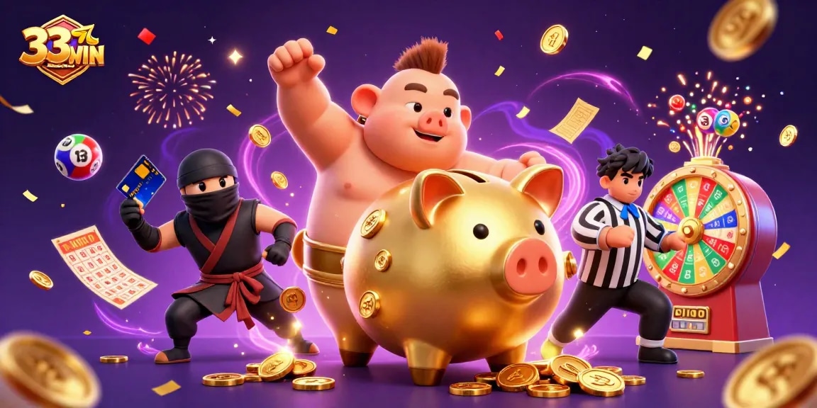 Experience the excitement with 33WIN’s vibrant casino scene featuring dynamic characters and abundant rewards
