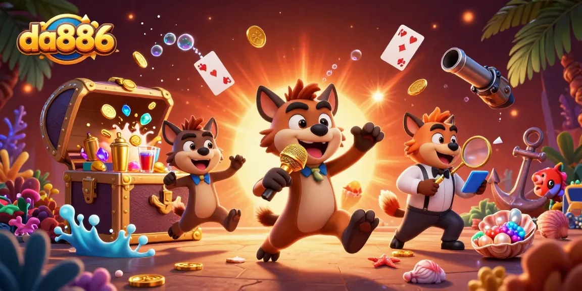 Experience fun gambling strategies at da886 with a lively casino scene featuring animated hyenas.