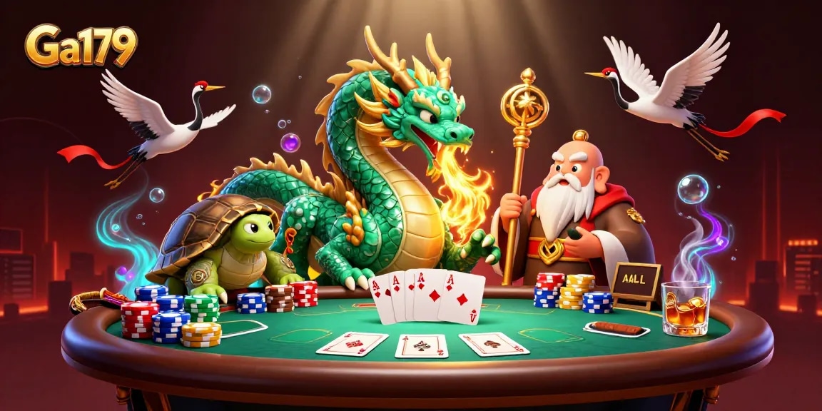 Engage with Ga179 gaming features as a jade dragon and turtle sage empower your casino journey.