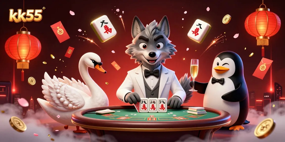 Engage in thrilling gaming at kk55 with a captivating baccarat table scene featuring enchanting characters.