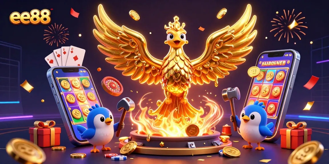 Experience thrilling gaming action at ee88 with a vibrant, engaging casino illustration.