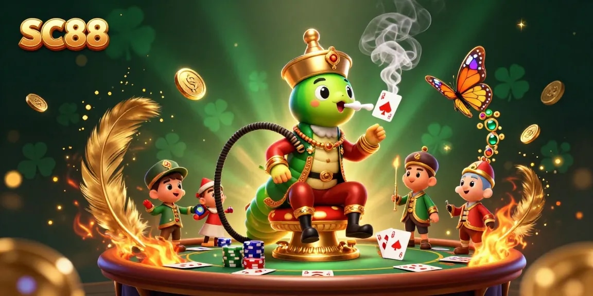 Engage in thrilling poker adventures at SC88 with a vibrant 3D casino scene filled with exciting elements.