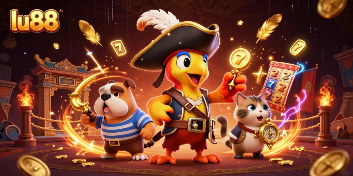 Experience thrilling gameplay at lu88 with skilled characters in a vibrant casino scene.