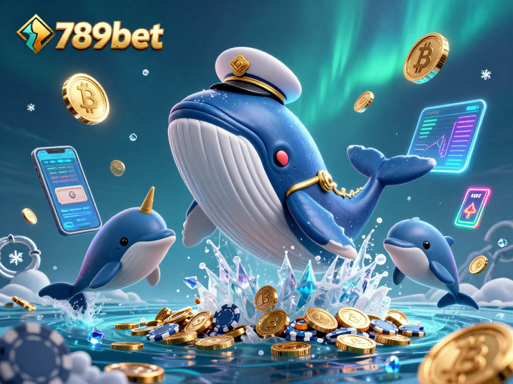 Engage with 789bet's captivating underwater gaming adventure featuring playful dolphins and a charismatic whale.