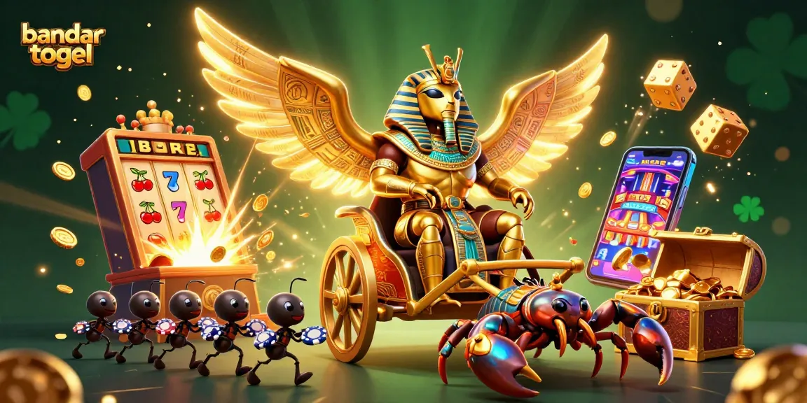 Engage in bandar togel with a vibrant casino scene featuring unique characters and dynamic gaming elements.