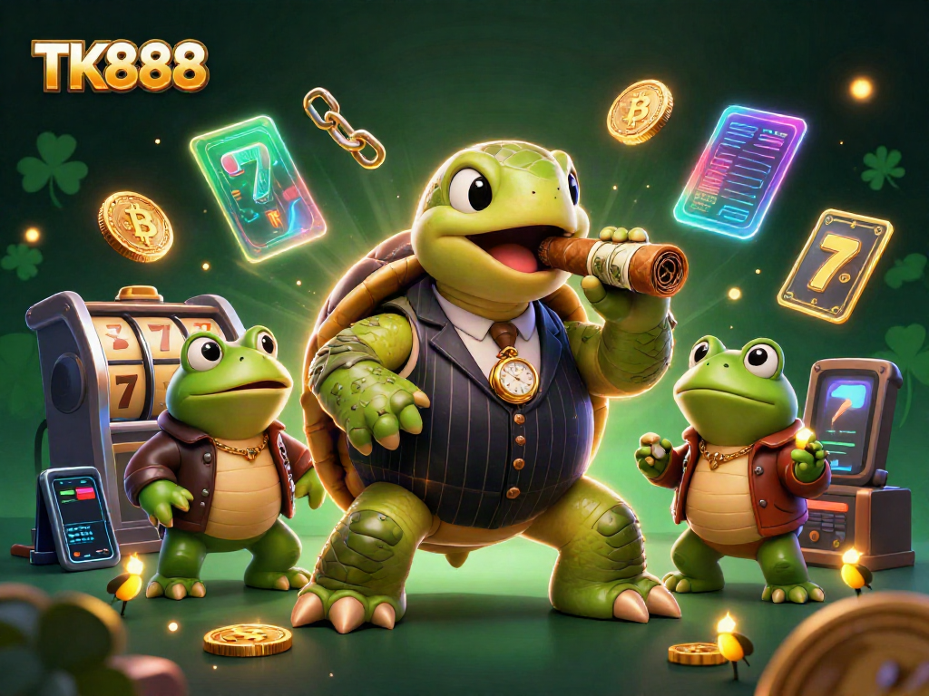 Experience exciting gameplay at TK888 with vibrant characters and casino elements in a dynamic illustration.