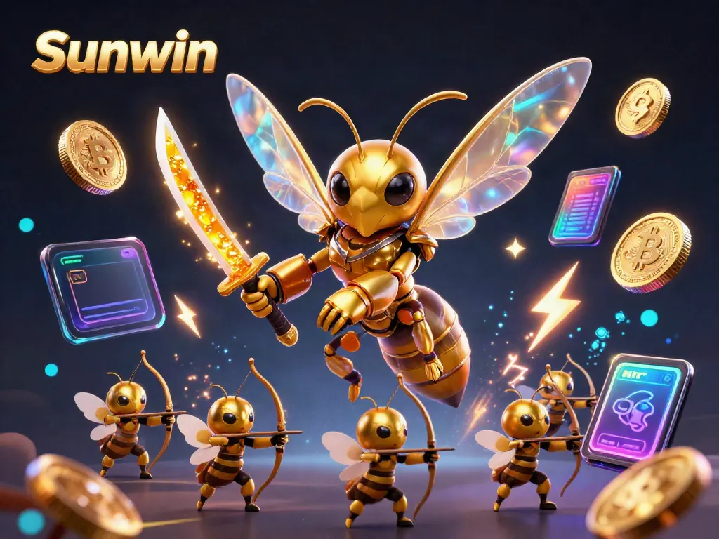Experience the thrilling action of Sunwin with vibrant characters and casino elements in a dynamic 3D scene.