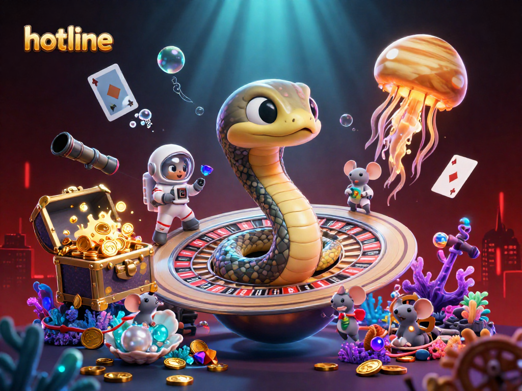 Place bets with the hotline in a vibrant cosmic casino scene full of action.