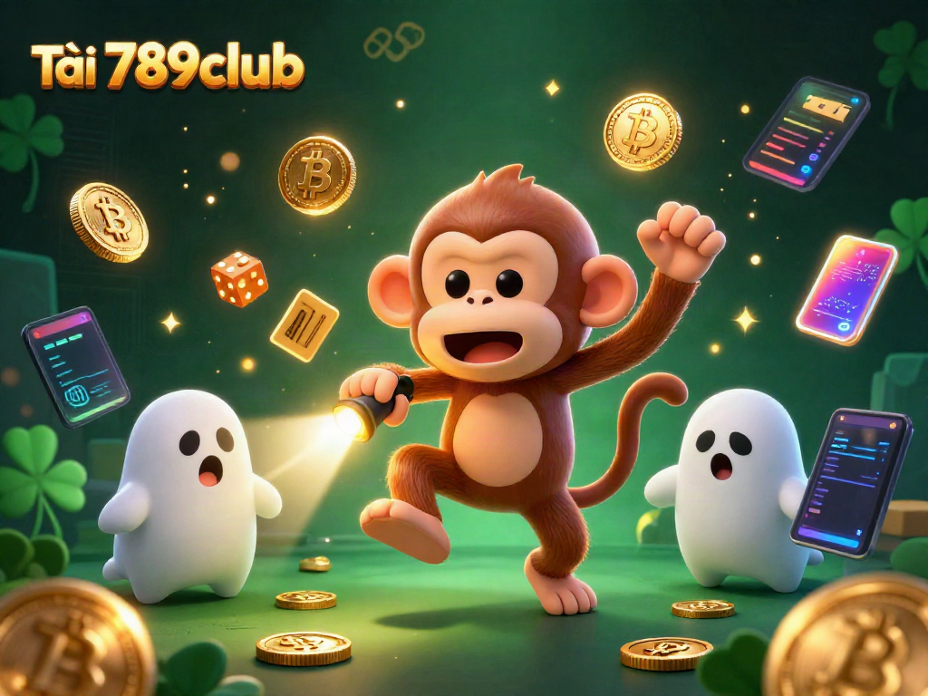 Experience the thrill of Tải 789club with a mischievous poltergeist monkey and a curious puppy in action.