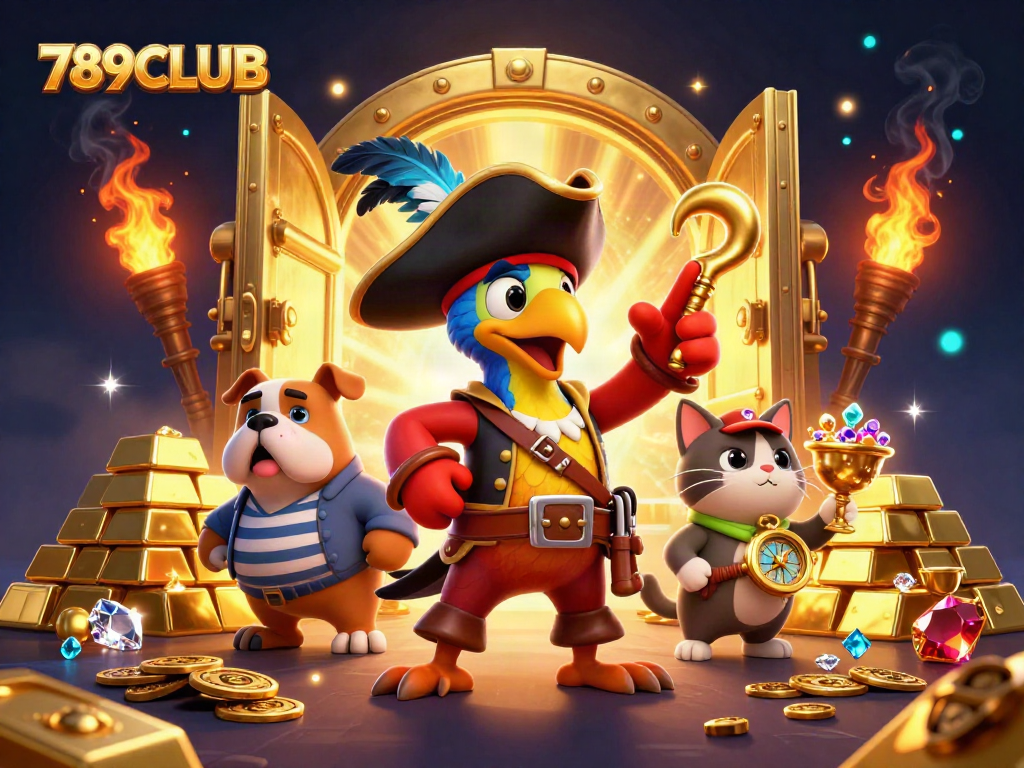 Play adventurous games at 789CLUB with exciting treasure scenes and vibrant casino elements.