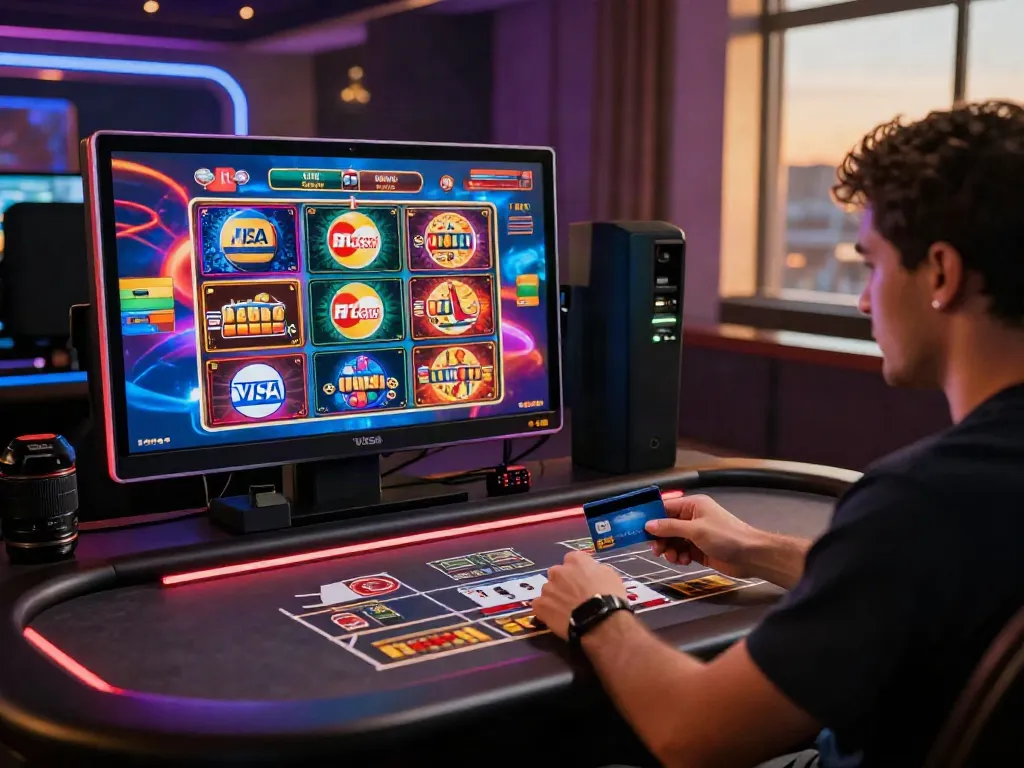 Players enjoying casinos that accept credit card with vibrant digital games and comfortable setup.