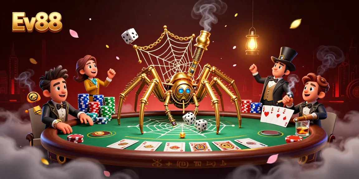 Engage in the thrilling world of Ev88 casino with a captivating steampunk illustration.