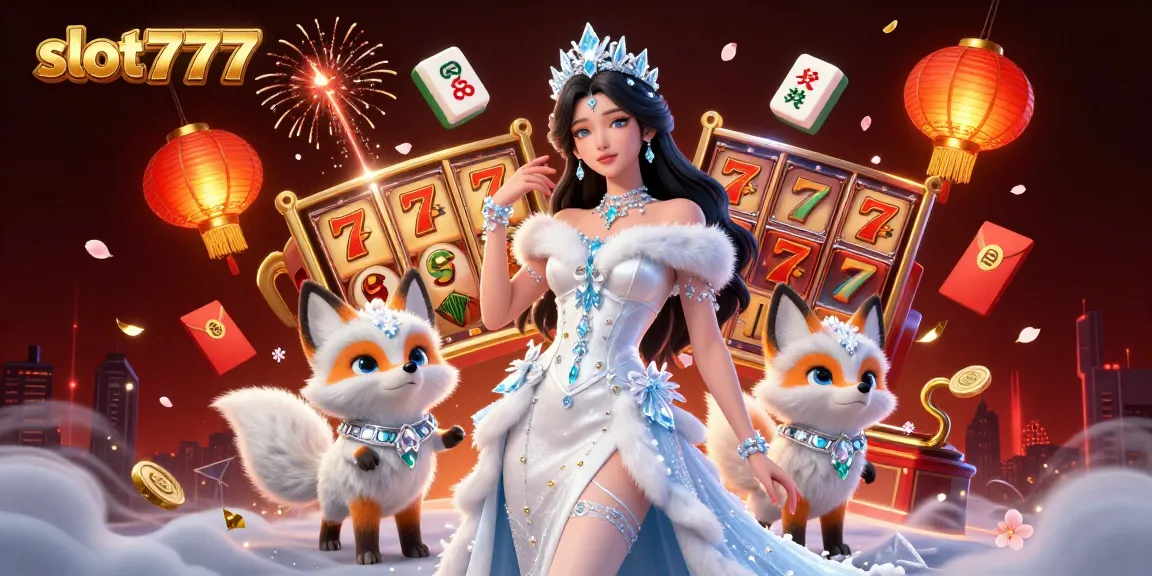 Engage in exciting slot777 play with captivating characters in a dazzling casino scene.