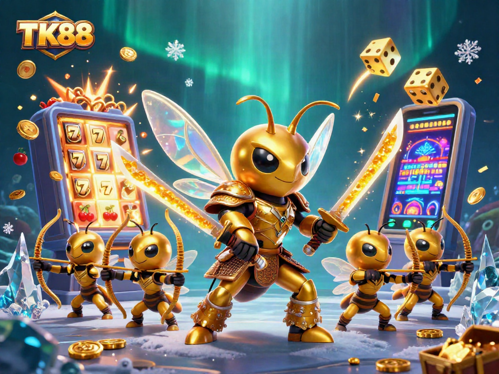 Witness TK88's thrilling jackpot from a magical scene filled with vibrant casino symbols.
