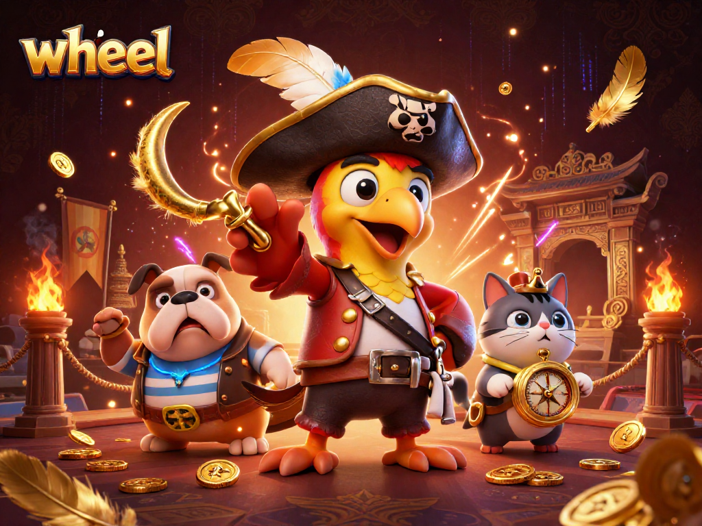Spin the wheel for winning opportunities in this vibrant casino illustration