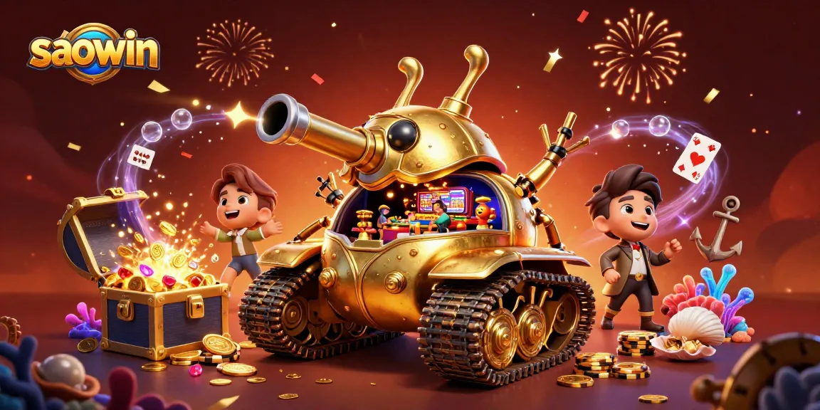 Engage with saowin's thrilling casino adventure featuring a golden beetle tank and underwater treasures.