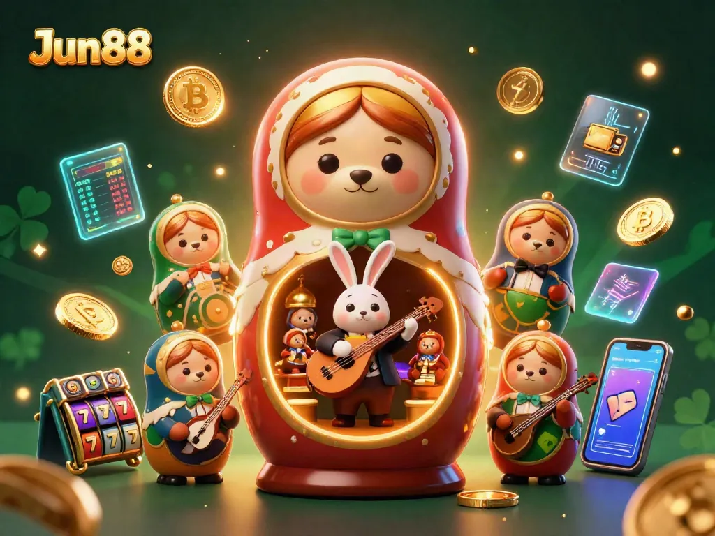 Jun88 giới thiệu trò chơi slot hấp dẫn với những chú gấu 3D và âm nhạc đặc sắc.