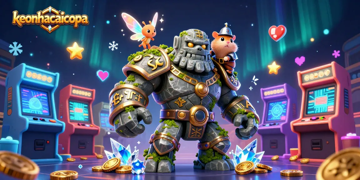 Bet on keonhacaicopa with a magical golem, fairy, and hamster knight surrounded by casino elements