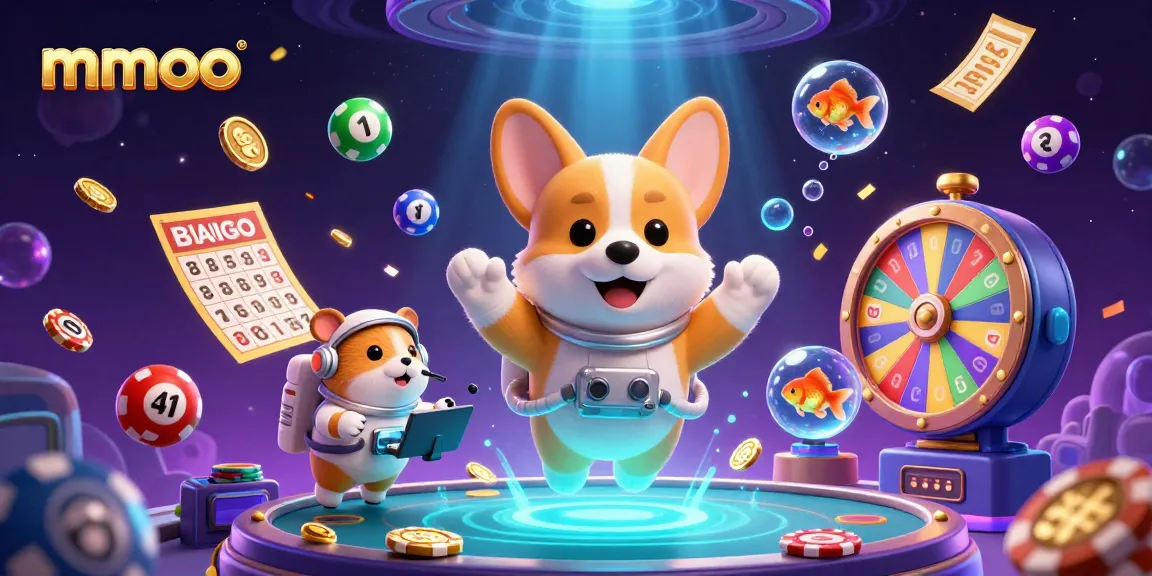 Experience thrilling mmoo gaming with vibrant characters in a cosmic casino atmosphere.
