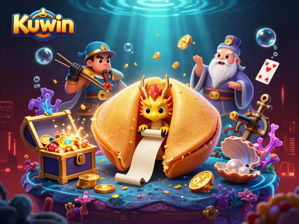 Kuwin offers an immersive gaming experience with golden treasures, dynamic characters, and vibrant casino elements.