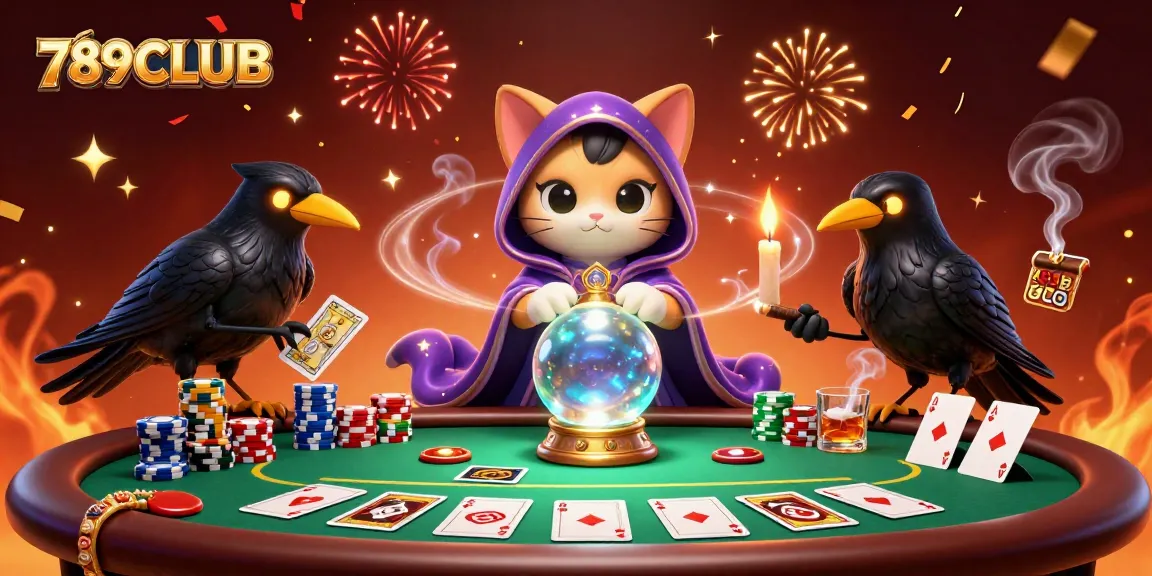 Engage with 789CLUB's thrilling poker scene featuring unique characters and vibrant casino elements.