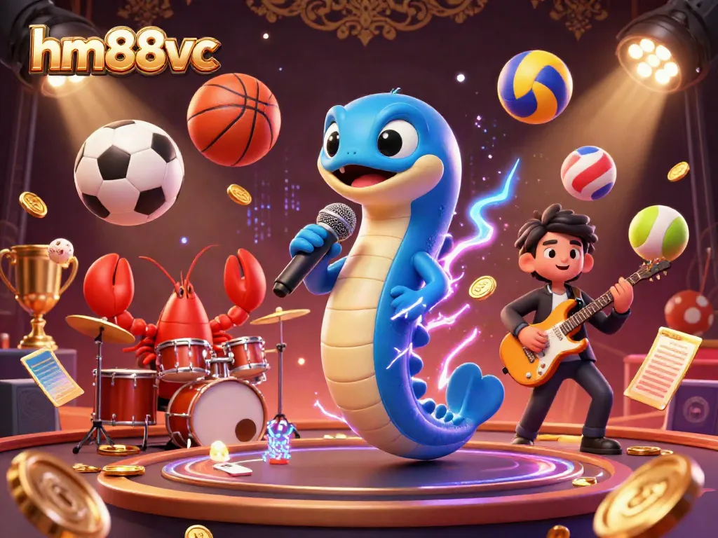 Capture the fun of gambling with hm88vc as a DJ emcee attracts players in a vibrant underwater casino scene.