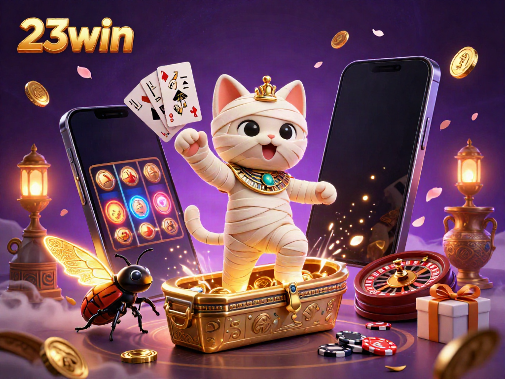 Engage with 23win's vibrant casino experience featuring interactive elements and captivating characters.