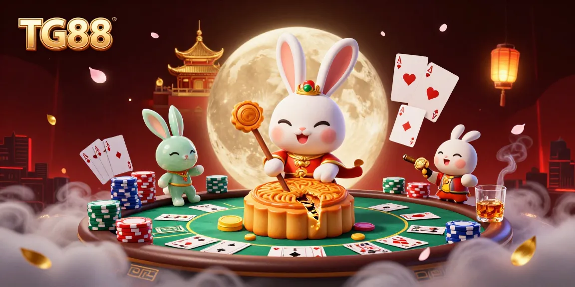 Engage in thrilling casino adventures with TG88 as the moon rabbit discovers poker chips!