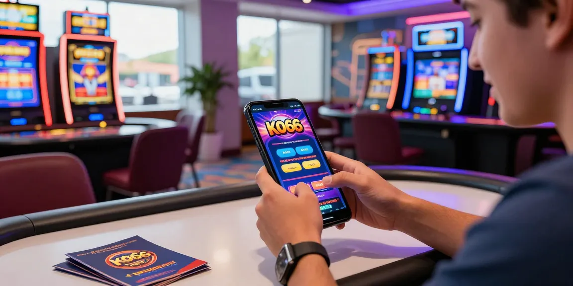 Discover KO66 app promotions in a vibrant casino setting with engaging gaming activities and welcoming atmosphere.