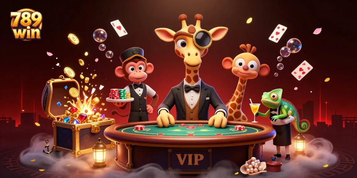 Experience exciting gaming action at 789 win with high-roller giraffe and vibrant casino elements.