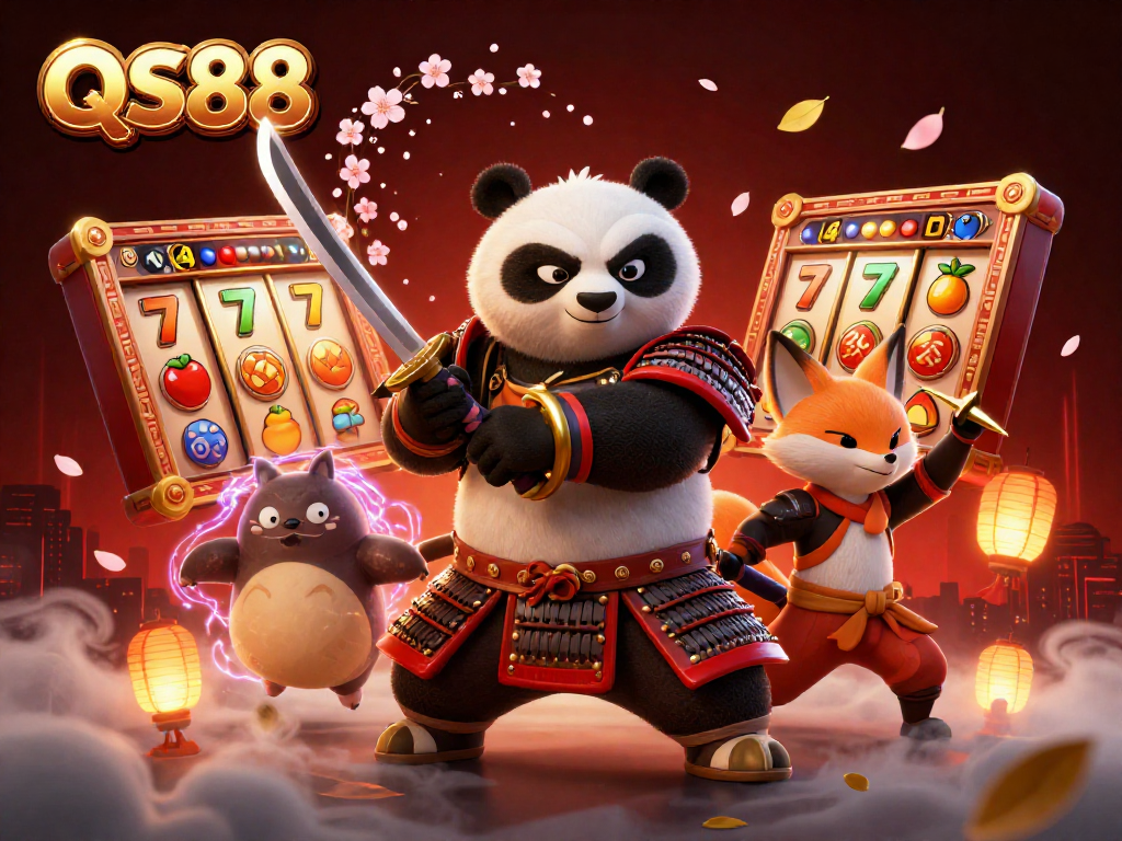 Experience thrilling gameplay at QS88 with exciting slot reels and vibrant characters.