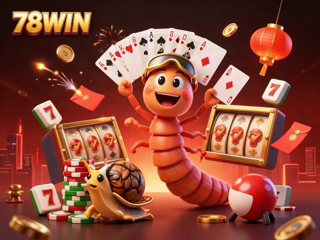 Engage with 78WIN's immersive casino experience featuring vibrant 3D characters and dynamic slot elements.