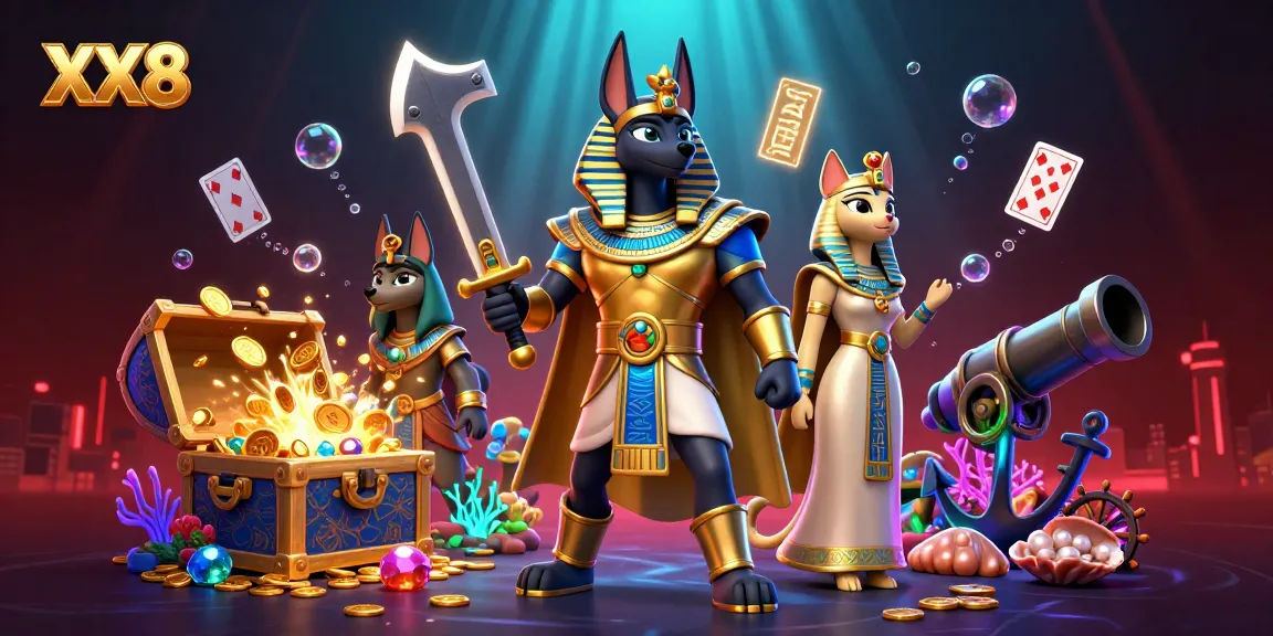 Experience thrilling gameplay at XX8 with dynamic characters and vibrant casino elements in this epic scene.