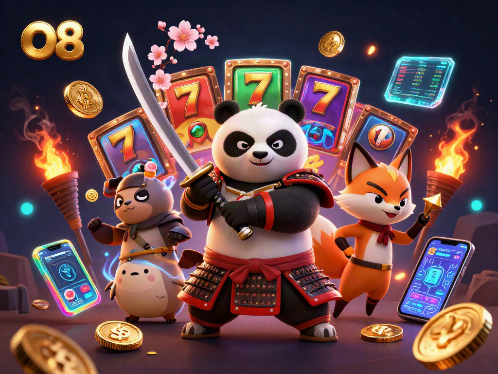 Experience thrilling gameplay at O8 with vibrant 3D characters engaging in dynamic casino action.