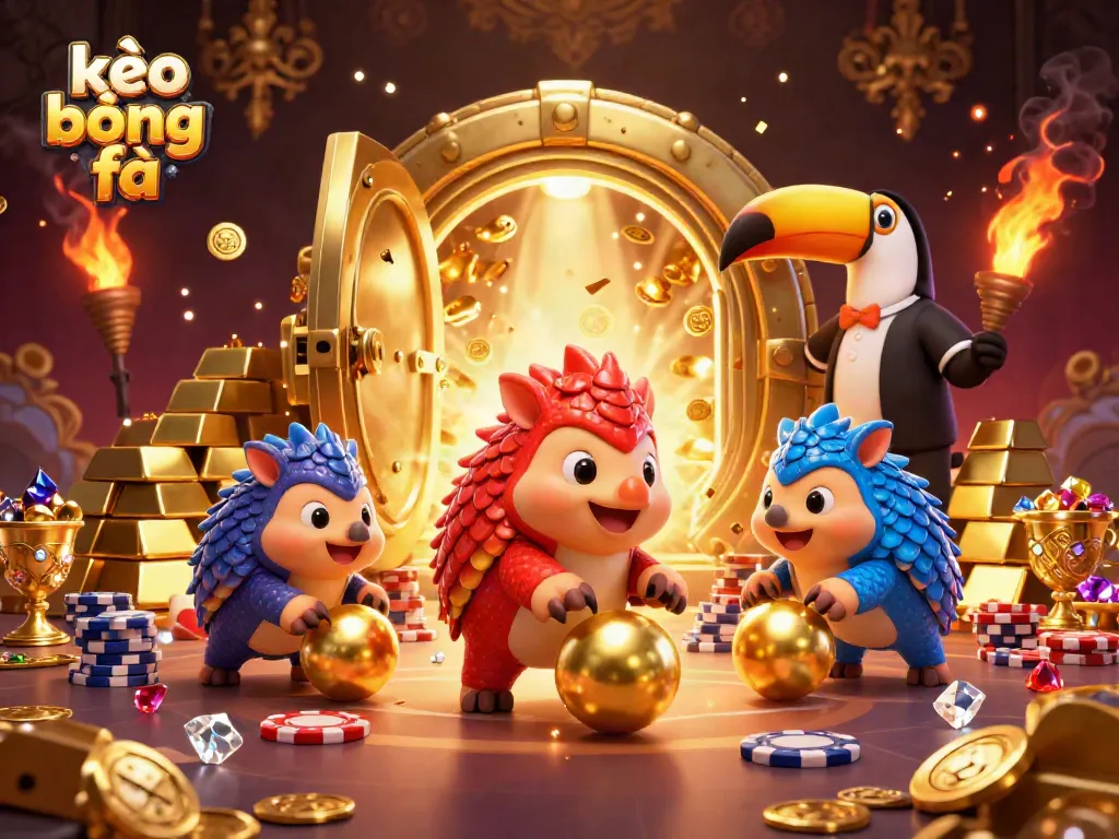 Bet and enjoy kèo bóng đá with lively pangolins and exciting golden casino elements.