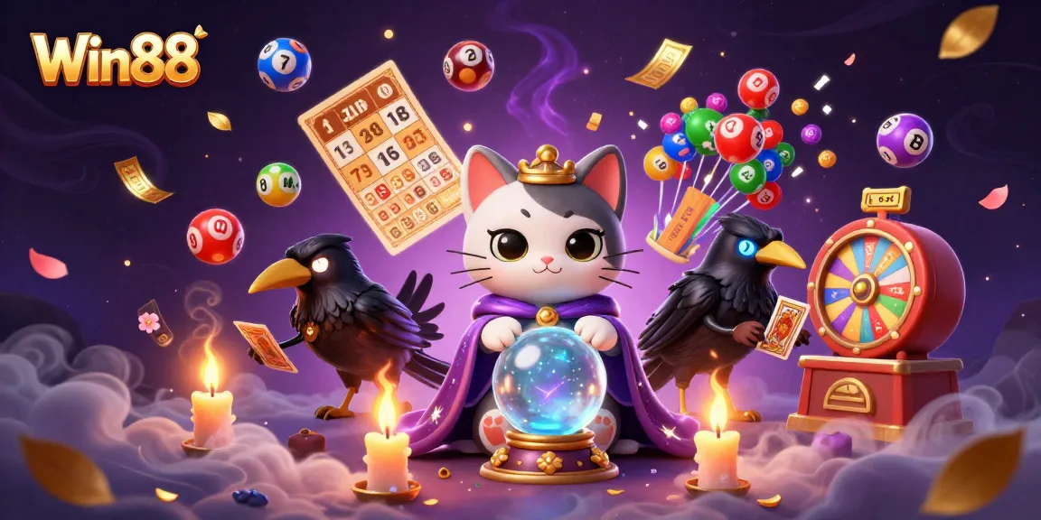 Experience thrilling gaming with Win88's vibrant, 3D lottery scene featuring playful characters and dynamic elements.
