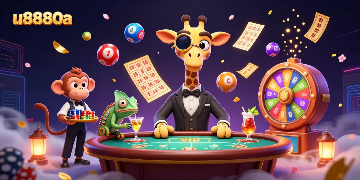 Experience high-stakes gaming excitement with u8880a's vibrant casino atmosphere filled with dynamic characters and action.