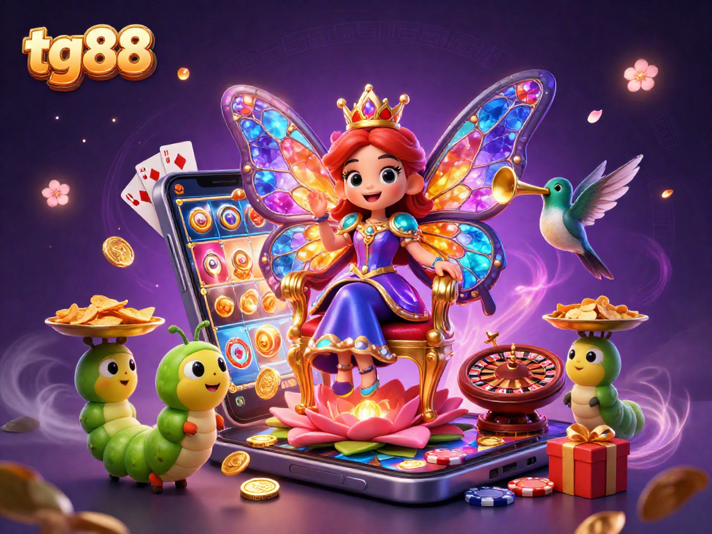 Experience the excitement of tg88 as golden coins fly from a smartphone showing vibrant slot games.
