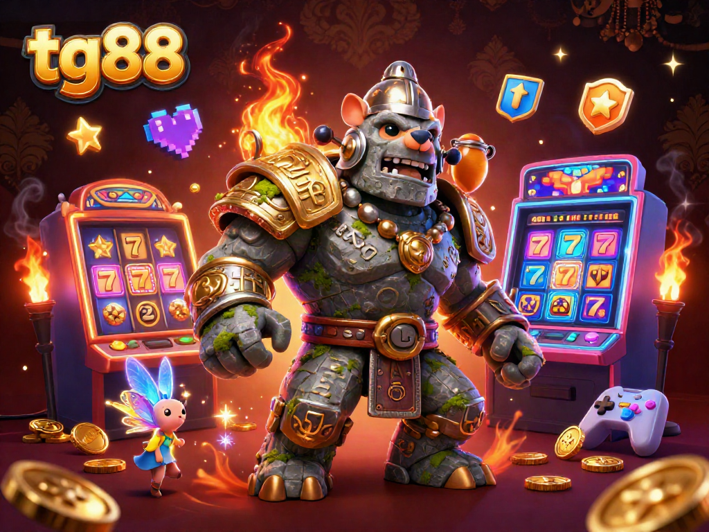 Experience the tg88 gaming adventure featuring a lively slot scene with dynamic characters and rich visual elements.