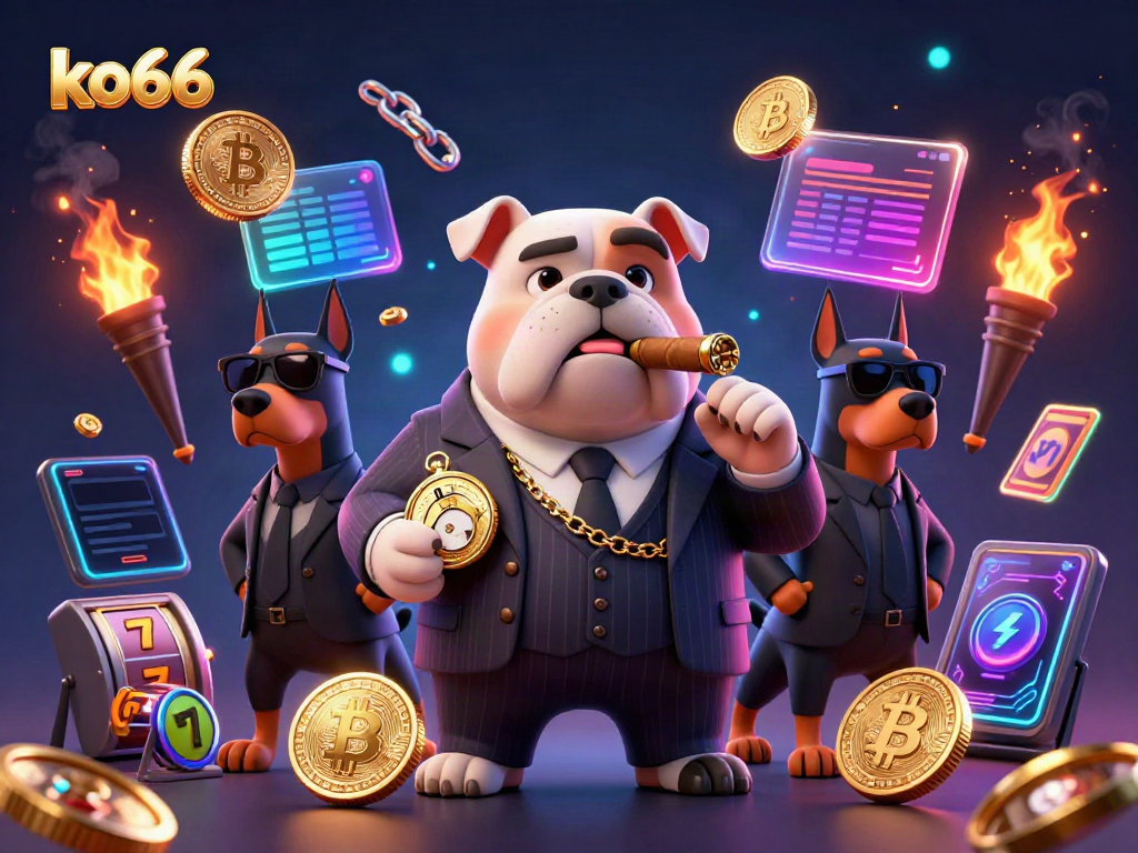 Experience exciting gaming action with ko66 featuring a mafia bulldog in a full casino environment.