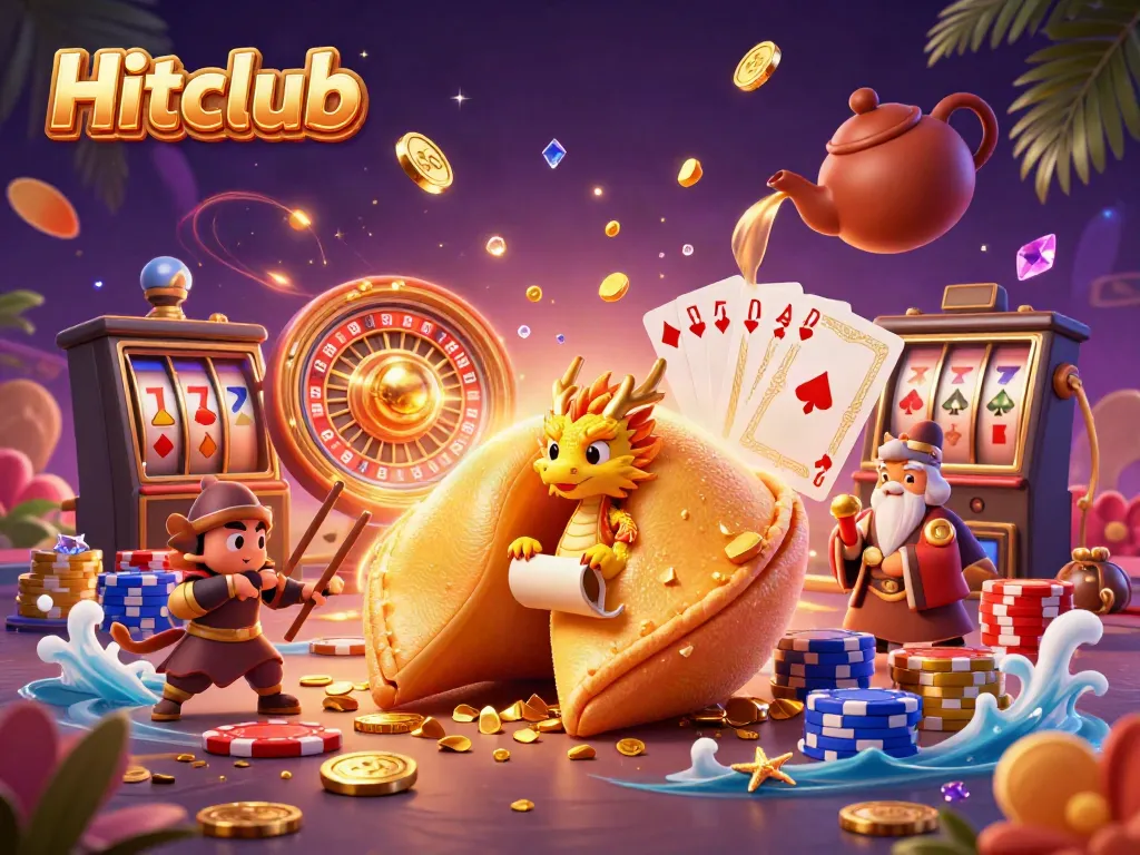 Experience Hitclub with vibrant casino elements and magical characters in an exhilarating scene.