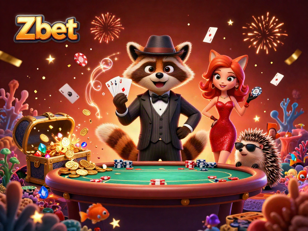 Immerse yourself in Zbet's vibrant casino experience with charming characters and dynamic gaming elements.